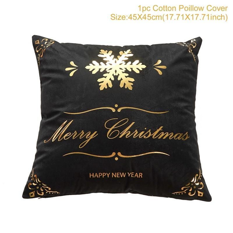 HKM-452179 Christmas-Themed Polyester Pillowcase, 45x45cm, Perfect for Sofa and Holiday Home Decor