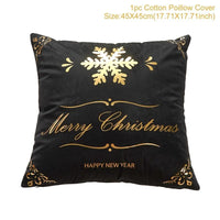 HKM-452179 Christmas-Themed Polyester Pillowcase, 45x45cm, Perfect for Sofa and Holiday Home Decor