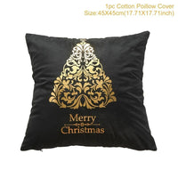 HKM-452179 Christmas-Themed Polyester Pillowcase, 45x45cm, Perfect for Sofa and Holiday Home Decor