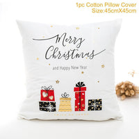 HKM-452179 Christmas-Themed Polyester Pillowcase, 45x45cm, Perfect for Sofa and Holiday Home Decor