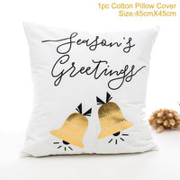 HKM-452179 Christmas-Themed Polyester Pillowcase, 45x45cm, Perfect for Sofa and Holiday Home Decor