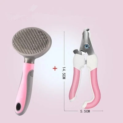 HKM-452499 Stainless Steel Pet Nail Clippers with Rubber Handle in Blue and Pink Options