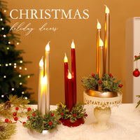 HKM-452563 LED Electronic Candle Christmas Decorations in Gold, Silver, and Red - Ideal for Holiday Decor