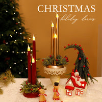 HKM-452563 LED Electronic Candle Christmas Decorations in Gold, Silver, and Red - Ideal for Holiday Decor
