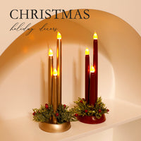 HKM-452563 LED Electronic Candle Christmas Decorations in Gold, Silver, and Red - Ideal for Holiday Decor