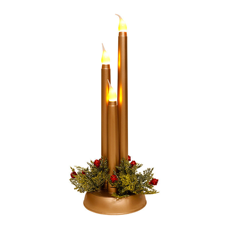 HKM-452563 LED Electronic Candle Christmas Decorations in Gold, Silver, and Red - Ideal for Holiday Decor
