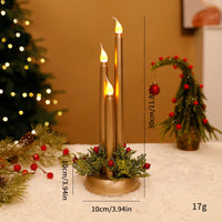 HKM-452563 LED Electronic Candle Christmas Decorations in Gold, Silver, and Red - Ideal for Holiday Decor