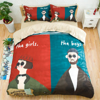 HKM-452627 Cartoon-Themed 1.8m Bedding Set - Three or Four-Piece Collection for Dormitory