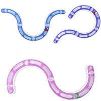HKM-452627 Educational Cat Turntable Racetrack in Pink, Blue, and Purple - 29cm Flat Rail Design