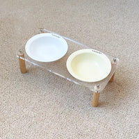 HKM-452819 Anti-Tumble Ceramic Cat Water Bowl with Heightening Rack in Multiple Colors