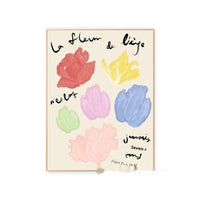 HKM-452883 Romantic Summer Flowers Cartoon Anime Decorative Wall Art Print on Solid Wood Frame