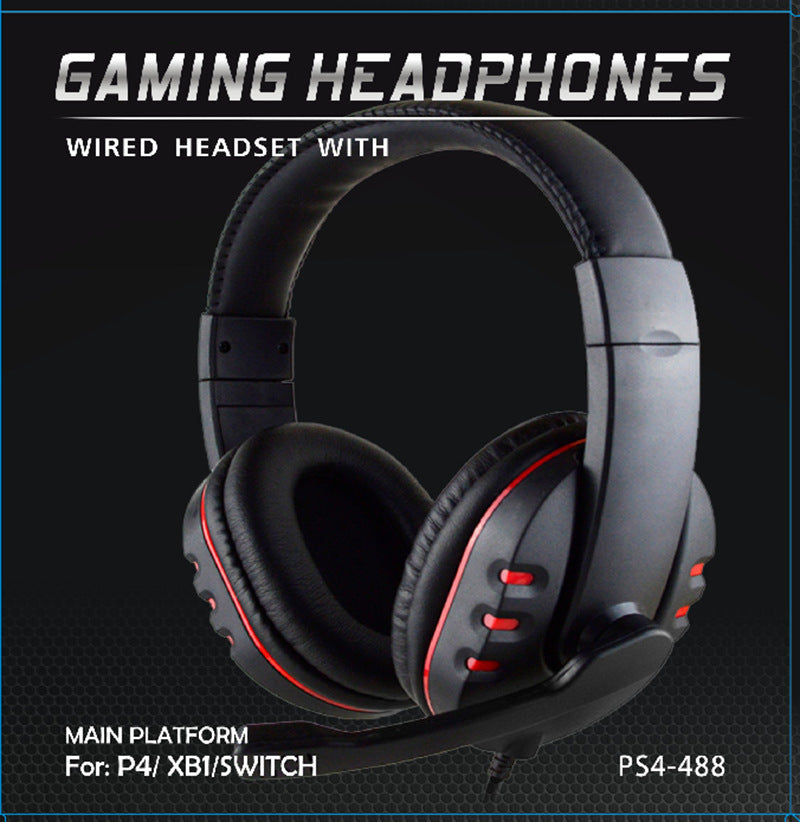 HKM-453011 Wired Over-Ear Headphones with Microphone and 3.5mm Jack - White/Green and Red