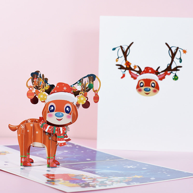 HKM-453075 Creative 3D Stereoscopic Greeting Cards for Christmas and New Year Celebrations