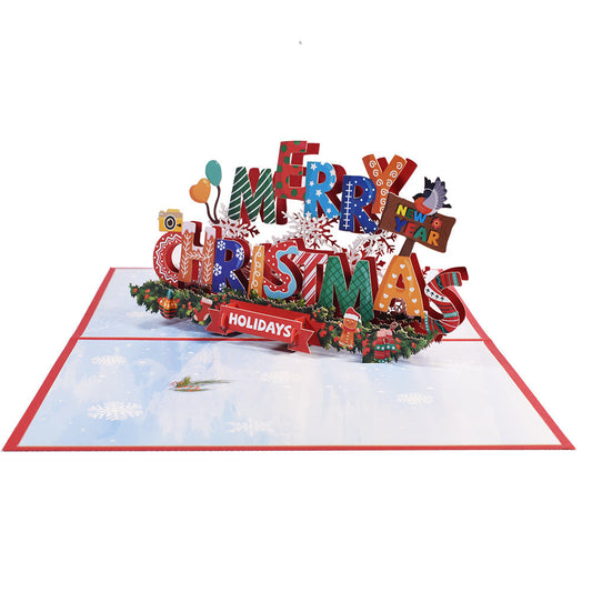 HKM-453075 Creative 3D Stereoscopic Greeting Cards for Christmas and New Year Celebrations