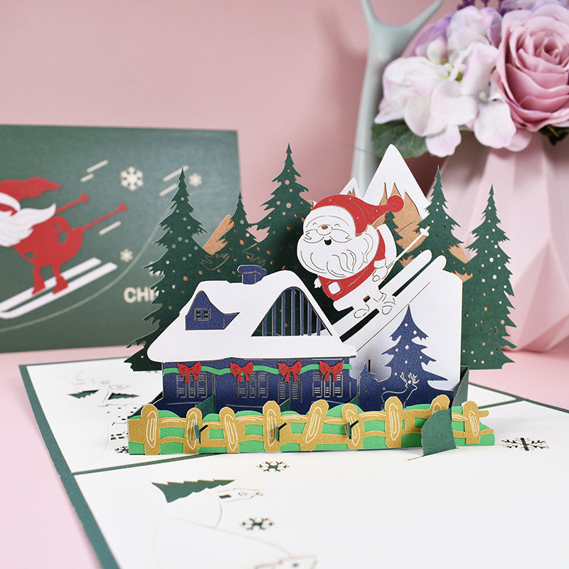 HKM-453075 Creative 3D Stereoscopic Greeting Cards for Christmas and New Year Celebrations