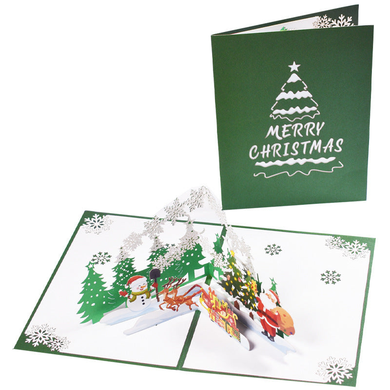 HKM-453075 Creative 3D Stereoscopic Greeting Cards for Christmas and New Year Celebrations