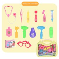 HKM-453203 Educational Pretend Play Medical Set with Plastic Suitcase for Kids Aged 2-4 Years