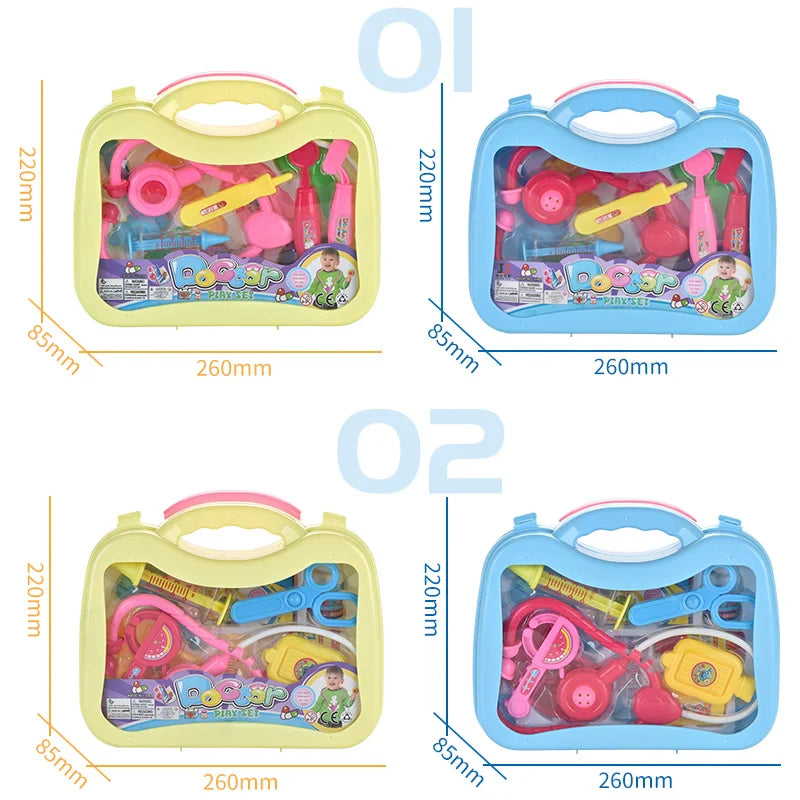 HKM-453203 Educational Pretend Play Medical Set with Plastic Suitcase for Kids Aged 2-4 Years