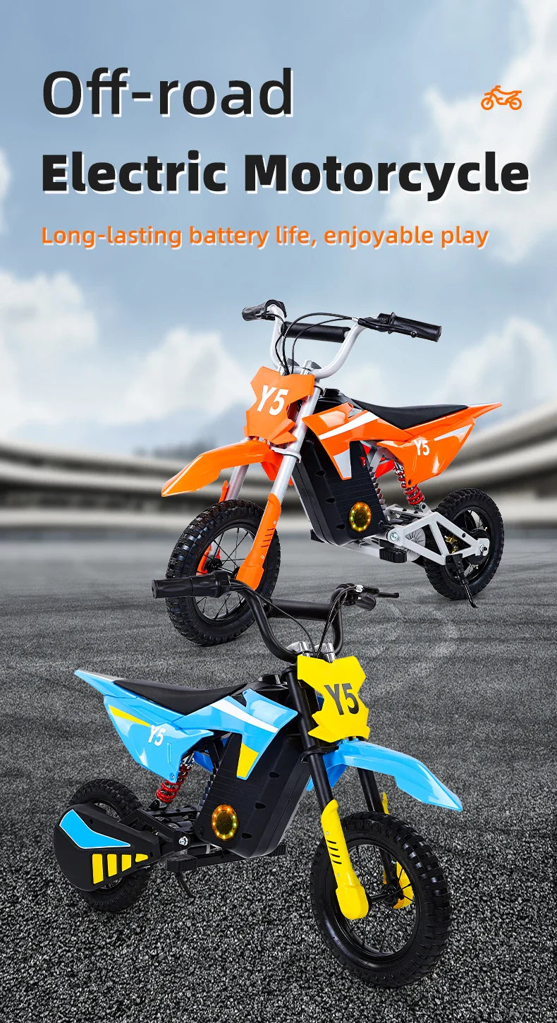 KTX-453523 250W 24V Kids Mini Electric Motorcycle - Off-Road E-Bike with Rear Disc Brake and 80kg Load Capacity