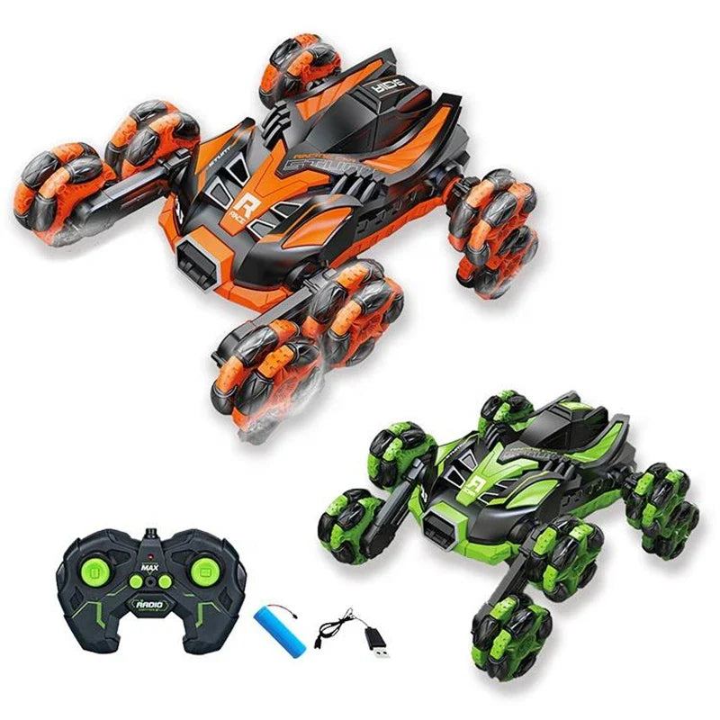 HKM-453523 5CH Remote Control Climbing Stunt Vehicle with Rotating Arm and Flipping Action for Kids