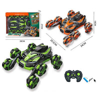 HKM-453523 5CH Remote Control Climbing Stunt Vehicle with Rotating Arm and Flipping Action for Kids