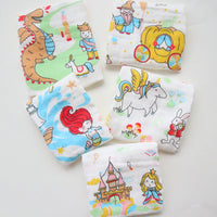 HKM-453523 6-Layer Embroidered Square Scarf Set for Babies and Toddlers, Cotton Saliva Towels in Various Designs
