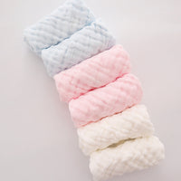 HKM-453523 6-Layer Embroidered Square Scarf Set for Babies and Toddlers, Cotton Saliva Towels in Various Designs