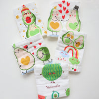 HKM-453523 6-Layer Embroidered Square Scarf Set for Babies and Toddlers, Cotton Saliva Towels in Various Designs
