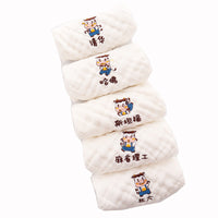 HKM-453523 6-Layer Embroidered Square Scarf Set for Babies and Toddlers, Cotton Saliva Towels in Various Designs