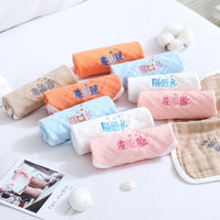 HKM-453523 6-Layer Embroidered Square Scarf Set for Babies and Toddlers, Cotton Saliva Towels in Various Designs
