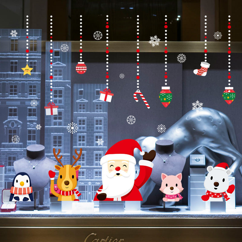 HKM-453715 Christmas Day Window Glass Decoration Wall Sticker - PVC, 60x90cm for Living Room