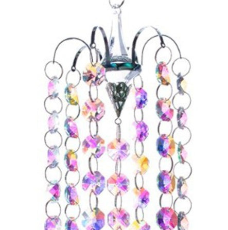 HKM-453779 AB Color Transparent Geometric Iron Crystal Pendant for Decorative Lighting