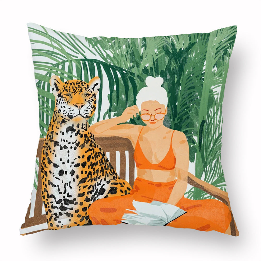 HKM-453779 Simple Printed Pillowcase in Multiple Colors, Soft Chemical Fiber Material