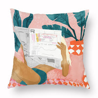 HKM-453779 Simple Printed Pillowcase in Multiple Colors, Soft Chemical Fiber Material