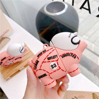 HKM-453843 Pink Pig Silicone Earphone Sleeve with Hook for AirPods 1/2 and Pro 3