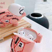HKM-453843 Pink Pig Silicone Earphone Sleeve with Hook for AirPods 1/2 and Pro 3