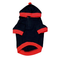 HKM-453971 Cozy Cotton Wool Hooded Pet Clothes for Winter in Red and Black