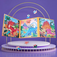 HKM-454099 Custom 3-in-1 Magnetic Wooden Jigsaw Puzzle for Kids, Cartoon Educational Toy for Ages 0-14