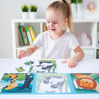 HKM-454099 Custom 3-in-1 Magnetic Wooden Jigsaw Puzzle for Kids, Cartoon Educational Toy for Ages 0-14