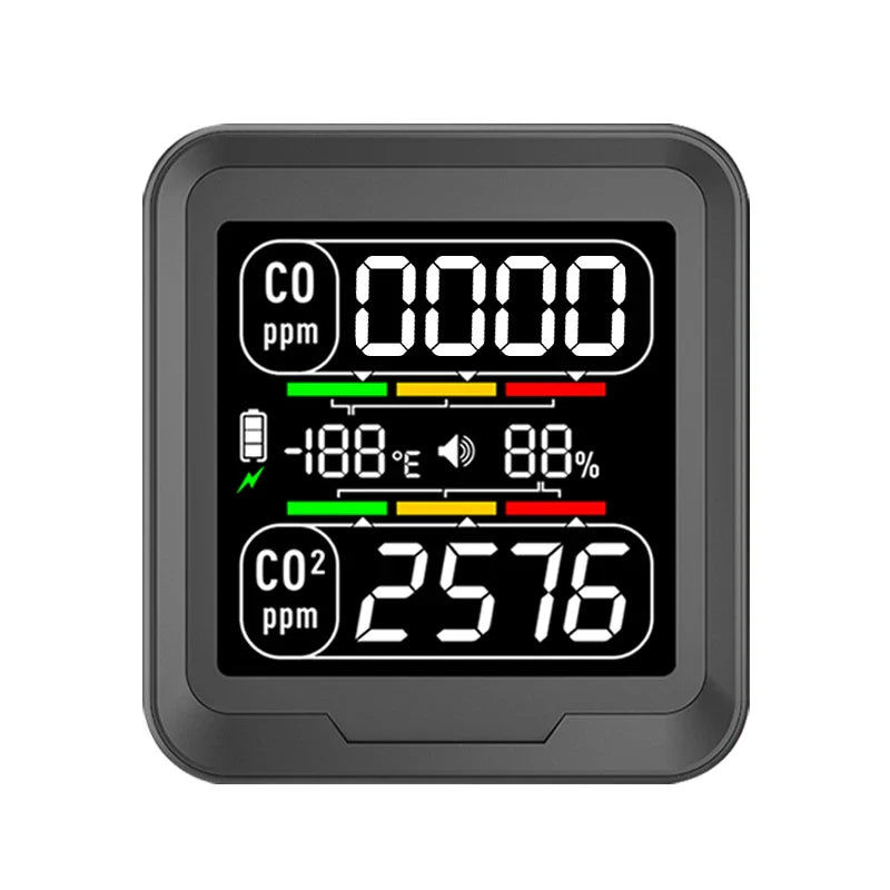 KTX-454291 Indoor CO2 and CO Monitor - Professional Portable Air Quality Detector