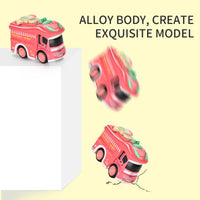 HKM-454355 Inertia Ice Cream Truck Diecast Toy Vehicle Model for Kids Ages 3+ - Random Color Selection