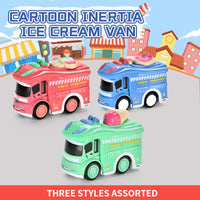 HKM-454355 Inertia Ice Cream Truck Diecast Toy Vehicle Model for Kids Ages 3+ - Random Color Selection