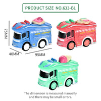 HKM-454355 Inertia Ice Cream Truck Diecast Toy Vehicle Model for Kids Ages 3+ - Random Color Selection