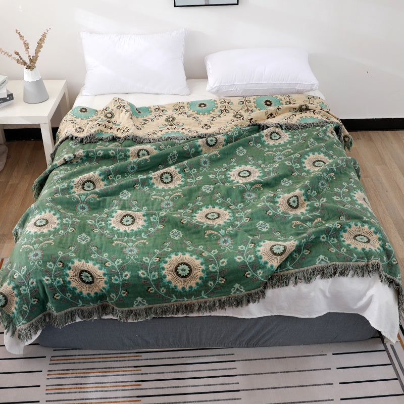 HKM-454419 Cooling Cotton Summer Blanket - Multi-Color Options, Various Sizes