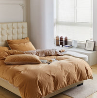 HKM-454419 Winter Milk Fleece Four-Piece Bedding Set - Cozy Heat-Storing Quilt Cover, Sheets, and Pillowcases in Varied Colors