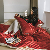 HKM-454419 Winter Milk Fleece Four-Piece Bedding Set - Cozy Heat-Storing Quilt Cover, Sheets, and Pillowcases in Varied Colors