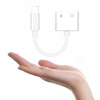HKM-454483 2-in-1 3.5mm Audio Adapter with Charging Port for Apple Devices