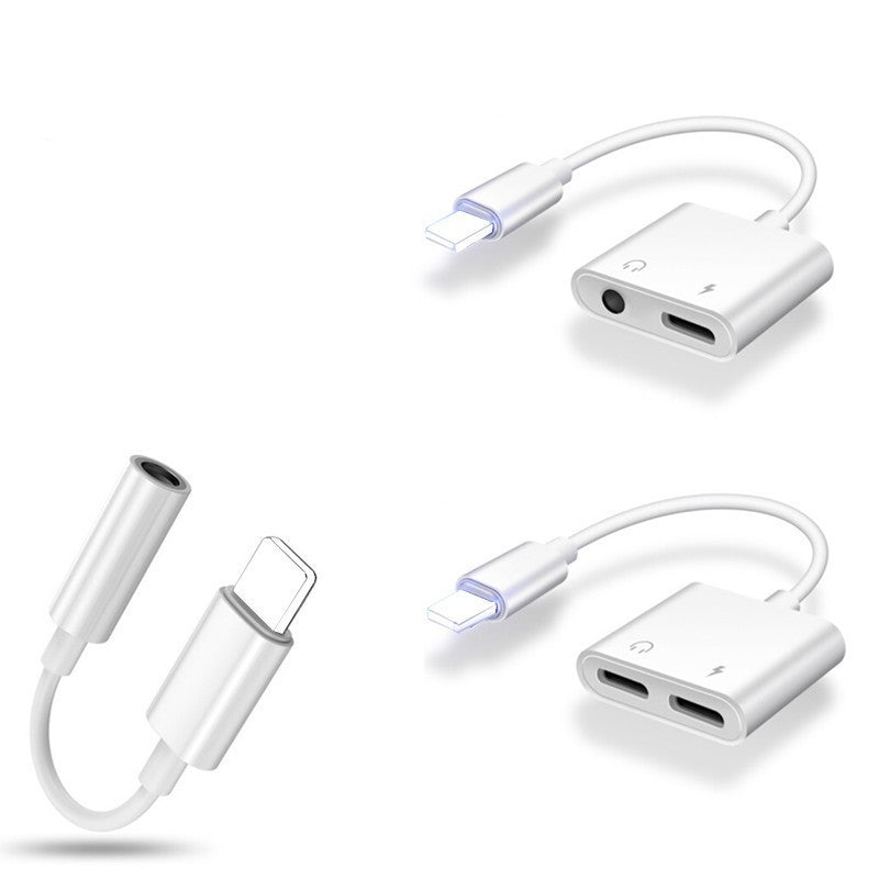HKM-454483 2-in-1 3.5mm Audio Adapter with Charging Port for Apple Devices