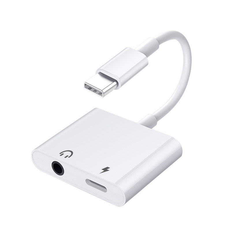 HKM-454483 2-in-1 3.5mm Audio Adapter with Charging Port for Apple Devices