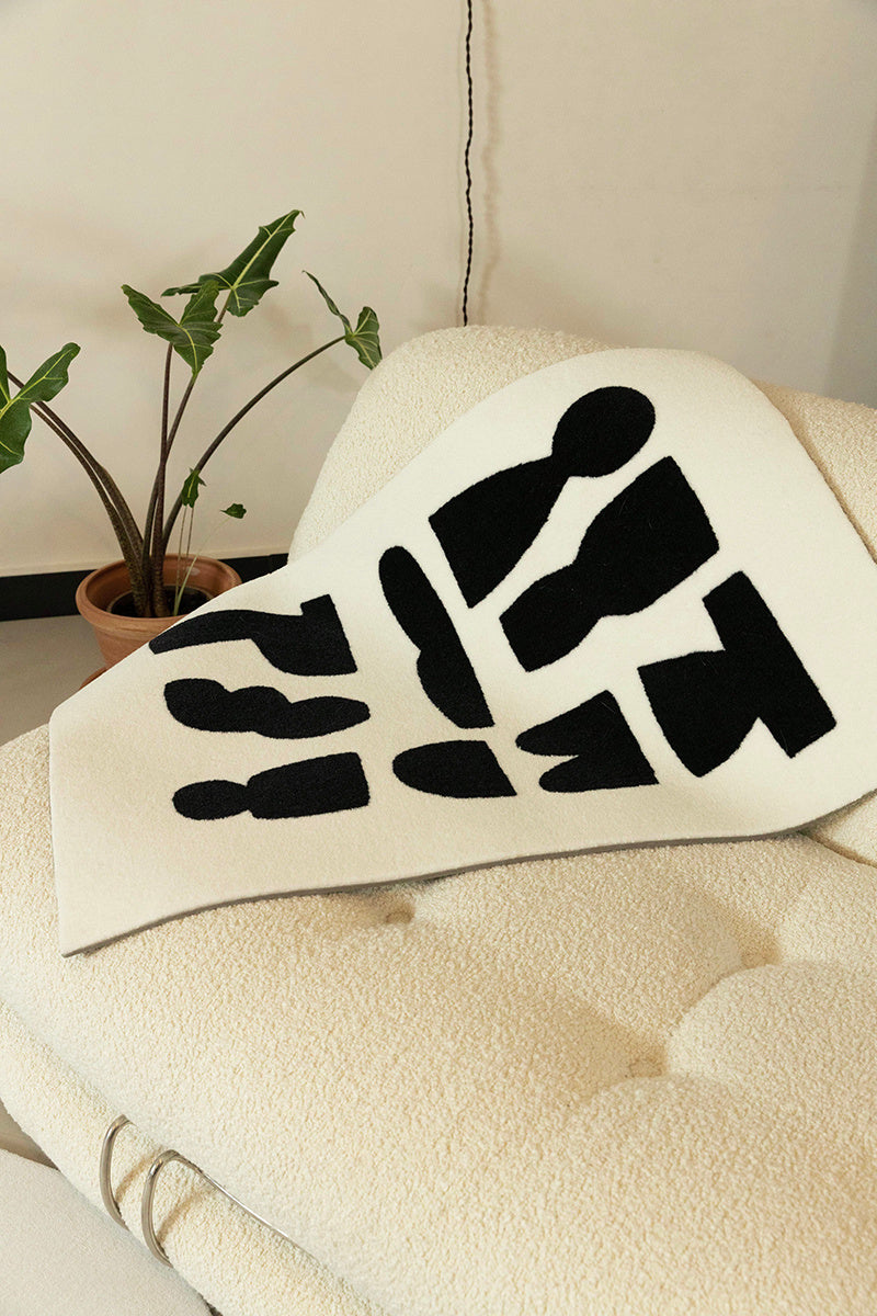 HKM-454483 Geometric Nordic Tapestry Bedside Blanket for Small Apartments - 600MM x 900MM